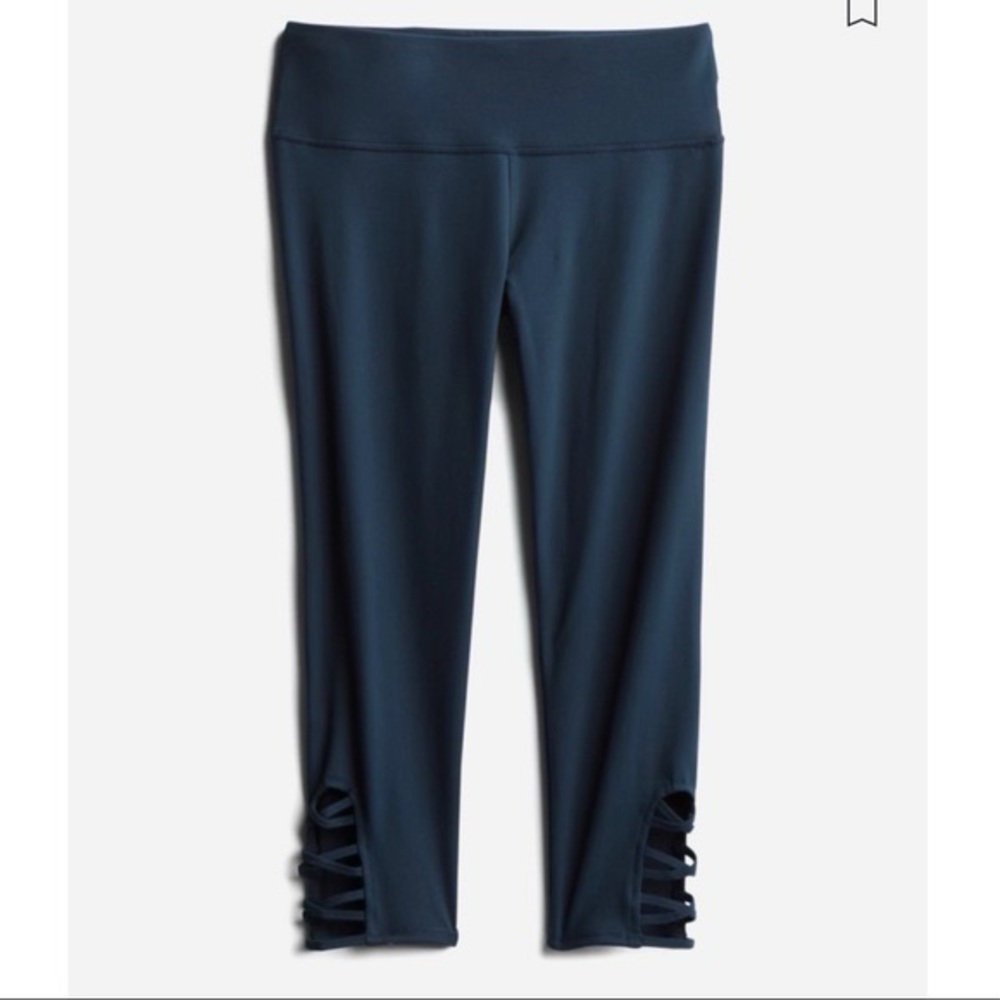 Threads 4 Thought Monica Crop Criss Cross Navy Leggings